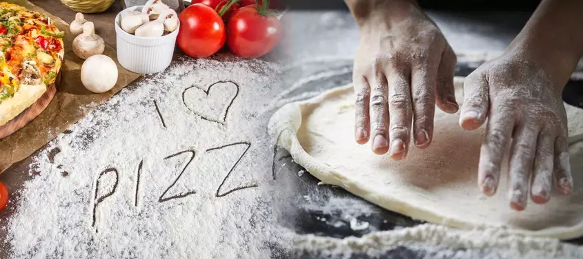 Preparación de una pizza tradicional